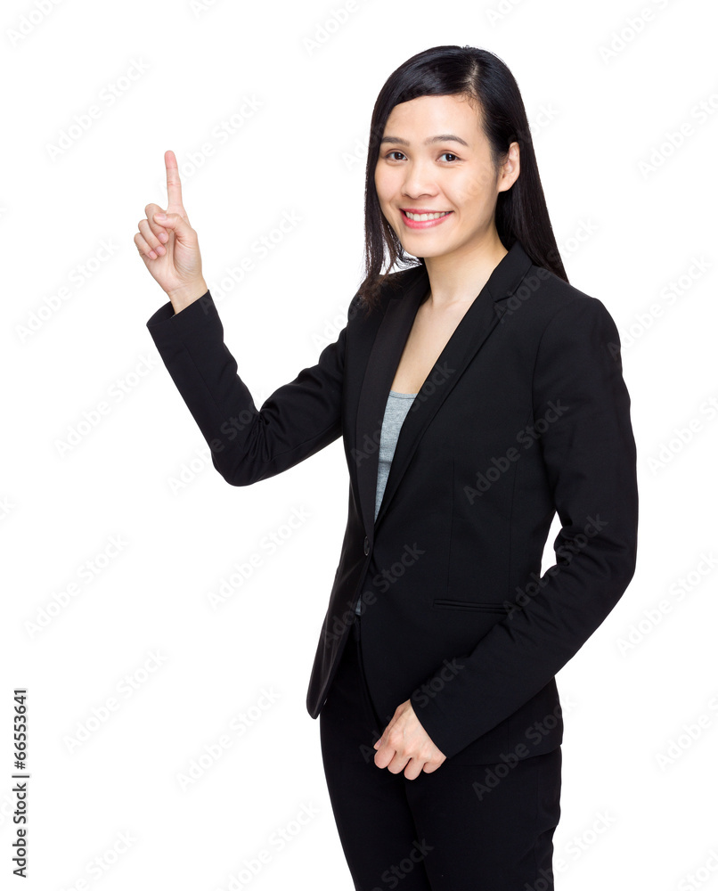 Business woman with finger point up Business woman with finger point up