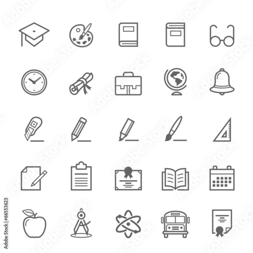 Set of Outline stroke Education icon