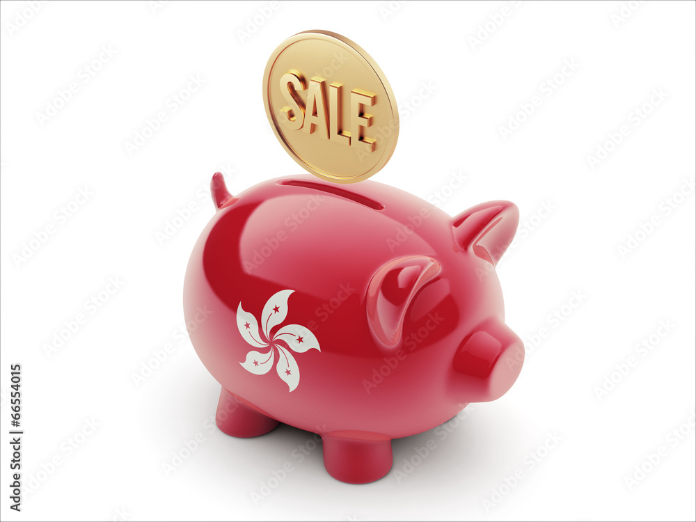 Obraz premium Hong Kong Sale Concept Piggy Concept
