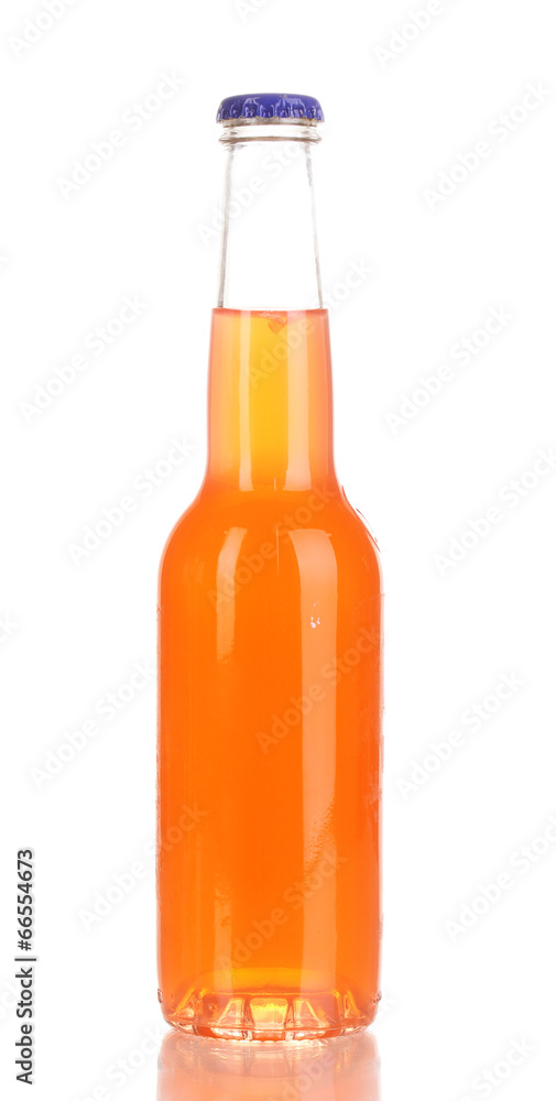 Tasty orange drink in bottle isolated on white Tasty orange drink in bottle isolated on white
