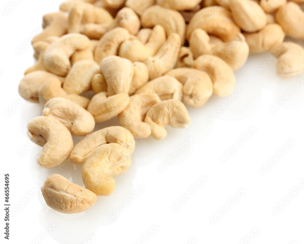 tasty cashew nuts, isolated on white tasty cashew nuts, isolated on white