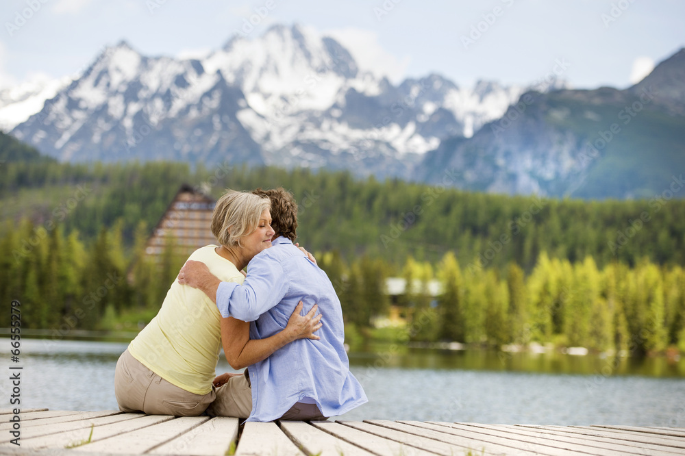 Senior couple on pier