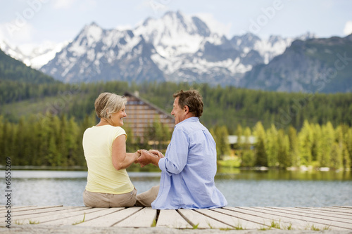 Senior couple on pier