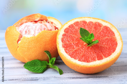 Ripe peeled grapefruits