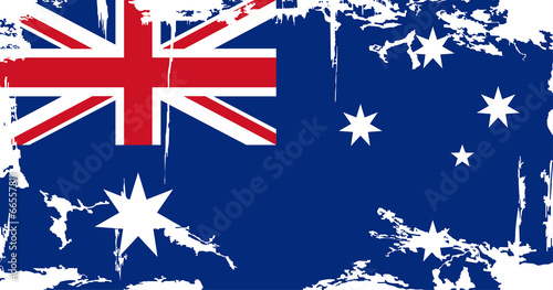 Australian grunge flag. Vector illustration