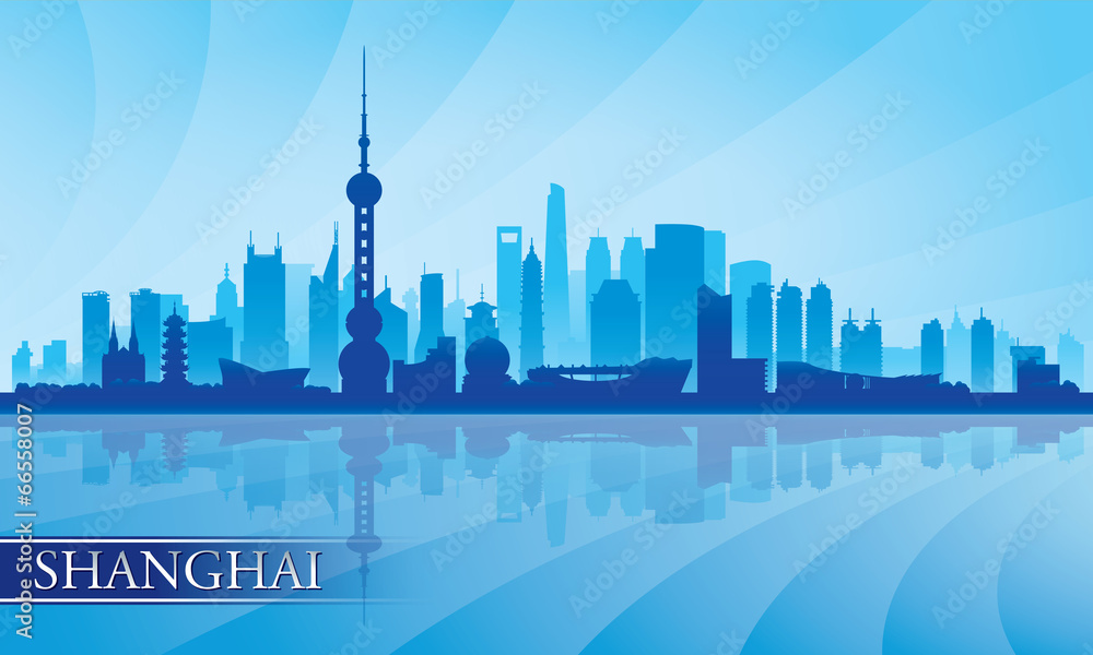 Fototapeta premium Szanghaj sylwetka tło panoramę miasta