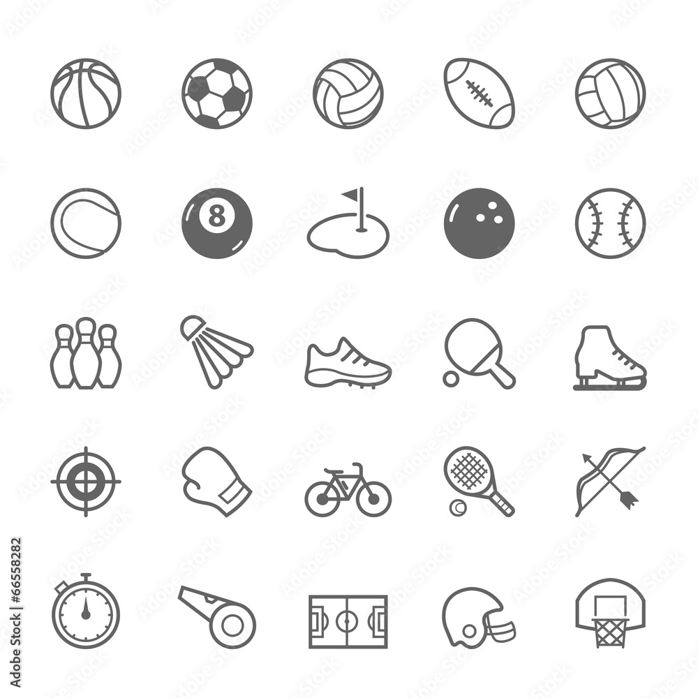 Set of Outline stroke Sport icon Set of Outline stroke Sport icon