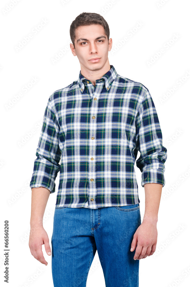 Male model with shirt isolated on white Male model with shirt isolated on white