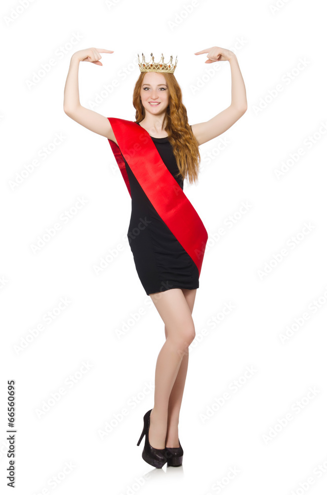 Beauty contest winner isolated on the white Beauty contest winner isolated on the white