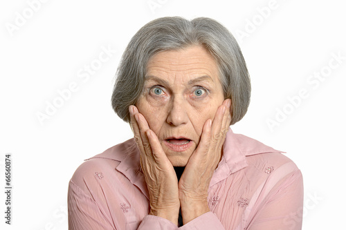 Senior surprised woman