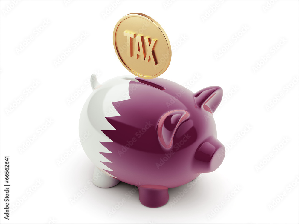 Qatar Tax Concept Piggy Concept Qatar Tax Concept Piggy Concept