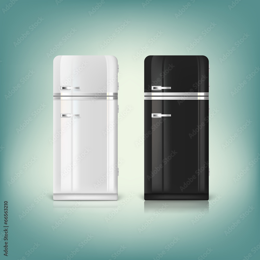 Collection of stylish retro refrigerators Collection of stylish retro refrigerators