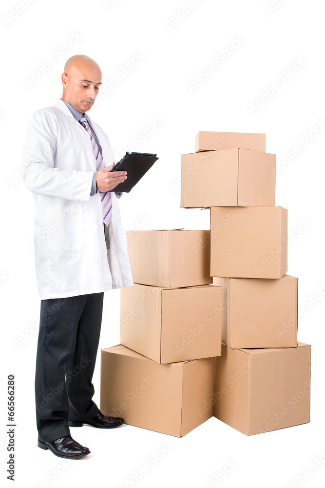 Businessman with boxes Businessman with boxes