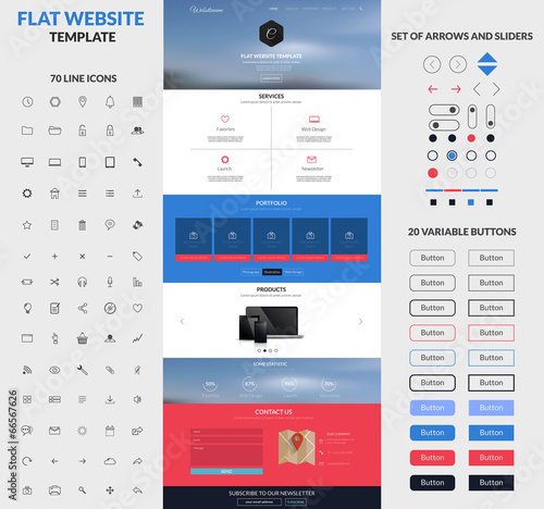 Website interface template- one page