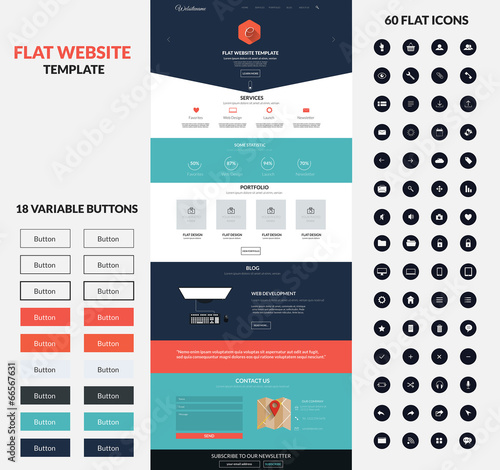Website interface template- one page
