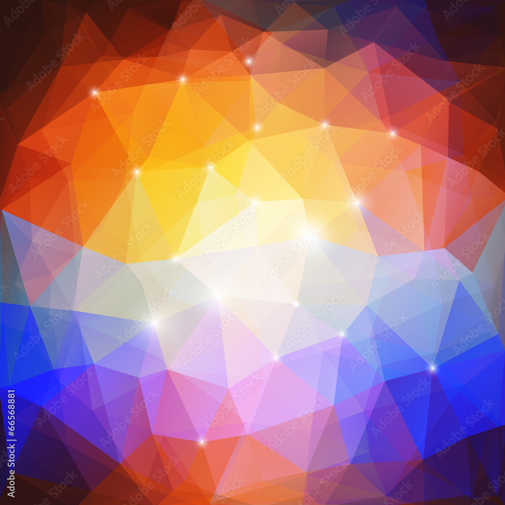 Obraz premium Abstract sunset background, triangle design vector