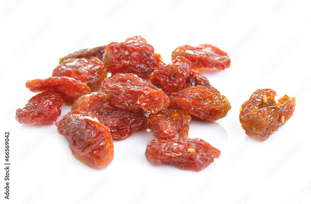 Dried tomato on white