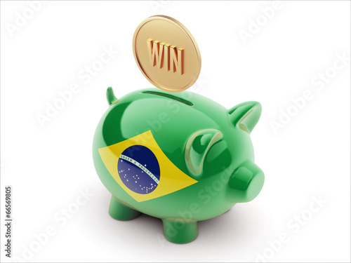 Brazil Win Concept Piggy Concept