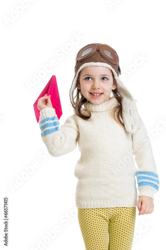 little girl dressed as pilo...