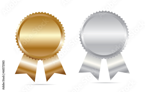 Gold and silver blank awards.