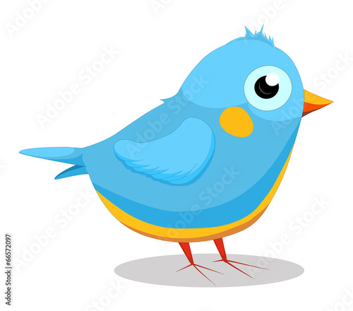 Cute baby blue bird cartoon
