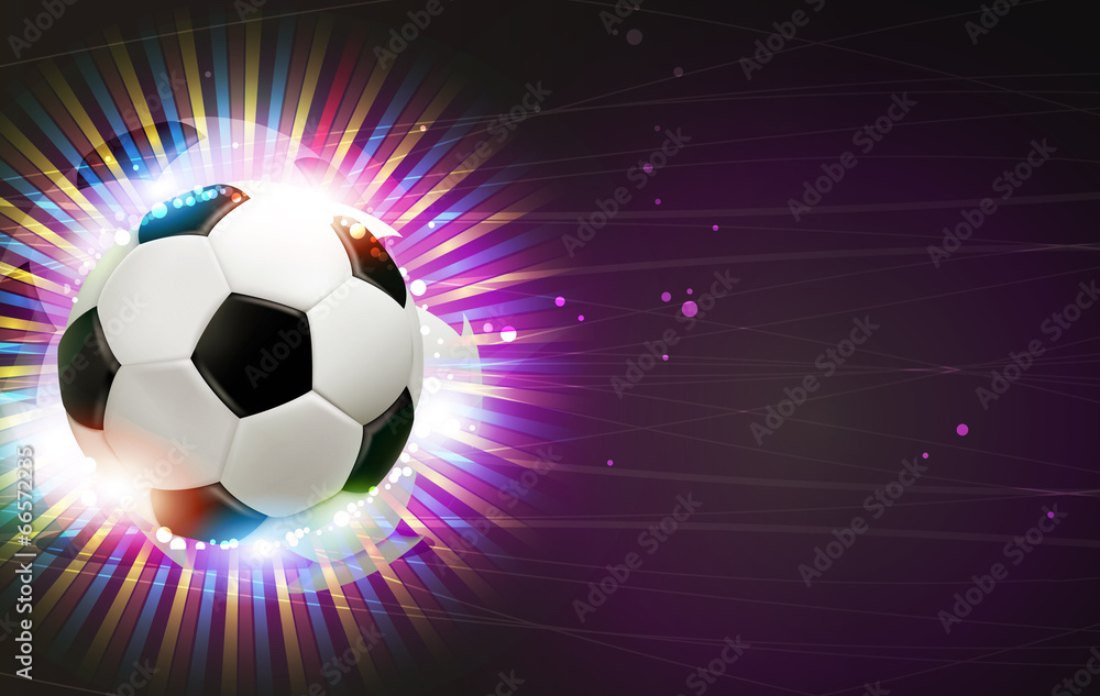 Soccer ball and fireworks