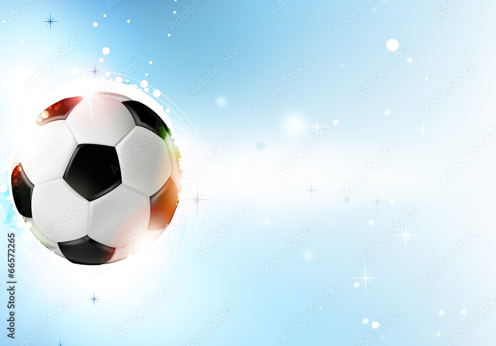 Fototapeta premium Soccer ball on blue background