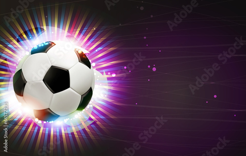 Soccer ball and fireworks