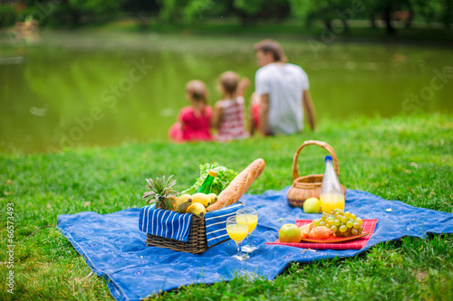Family picnicking