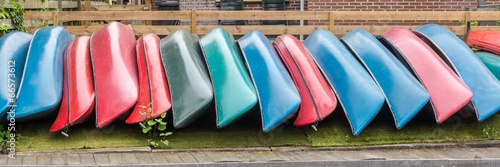 Tableau sur toile Boats for rent in Blokzijl Holland