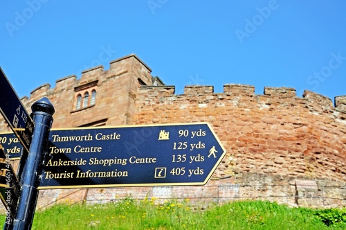 Tamworth castle and tourist information sign © Arena Photo UK photo