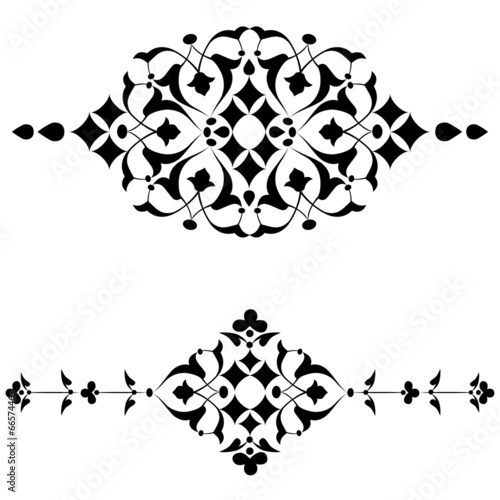 Ottoman motifs black design series of fifty four