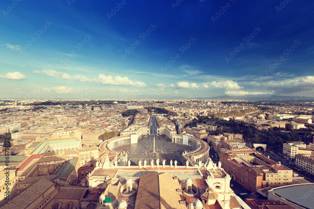 Saint Peter's Square in Vatican, Rome, Italy
