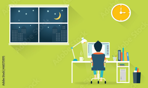 Flat workspace , home office