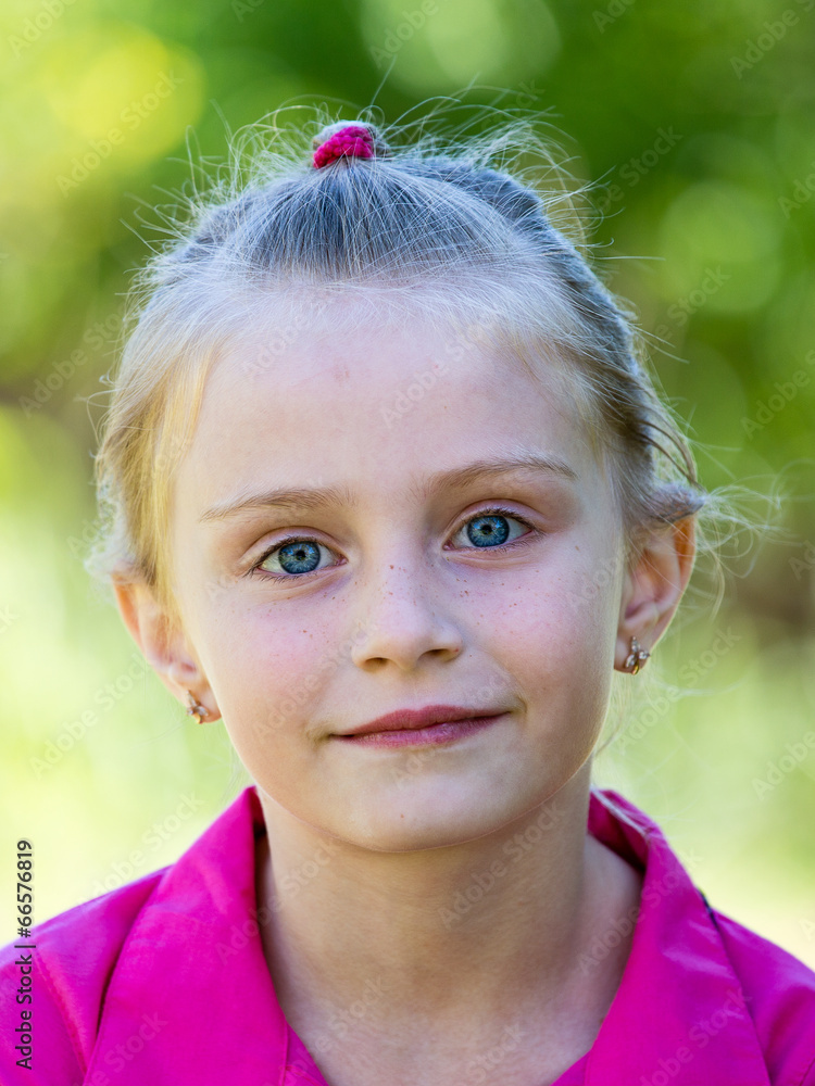 Cute little girl on the nature in summer day Cute little girl on the nature in summer day
