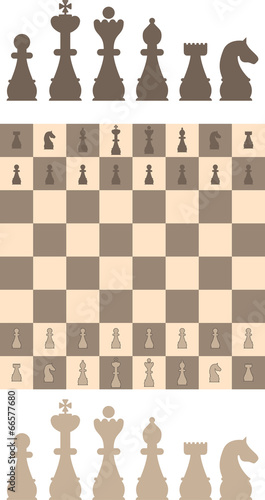 Vector illustration of chess game elements