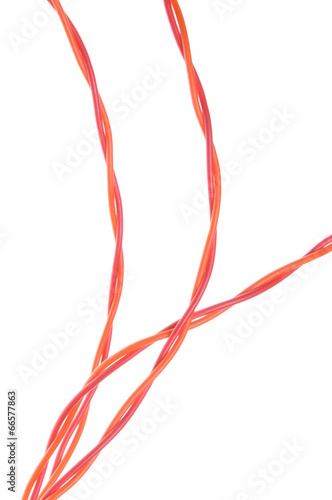 Computer cables lines isolated on white background 