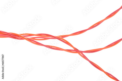 Computer cables lines isolated on white background 