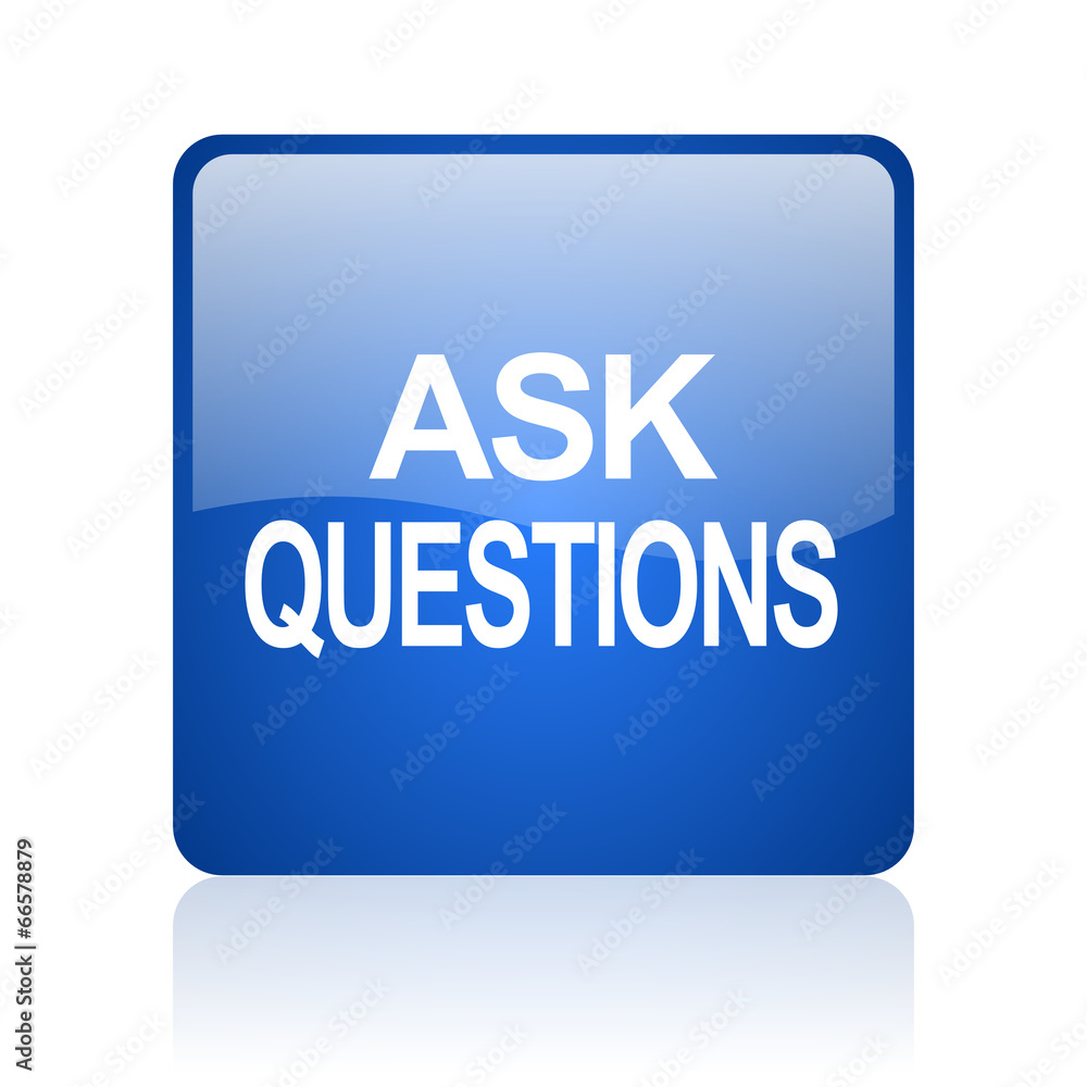 ask questions blue glossy web icon ask questions blue glossy web icon