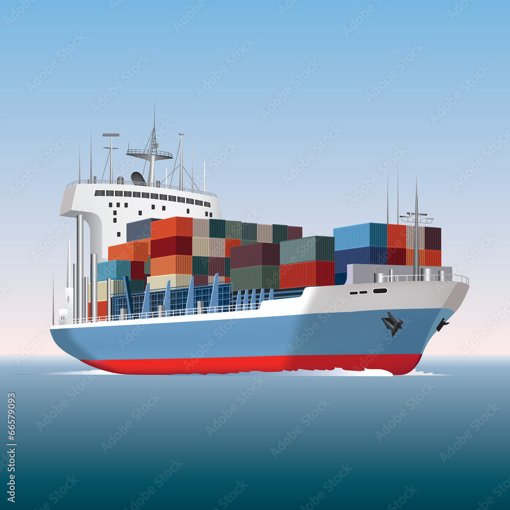 Container ship Stock Vector | Adobe Stock