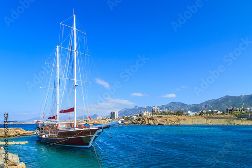 Sailing ship in Kyrenia (Girne) port, Cyprus