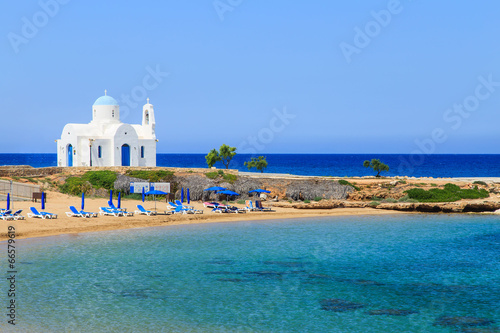 A church on a shore near Protaras, Cyprus photo