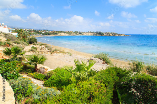 A view of a Coral beach in Paphos  Cyprus