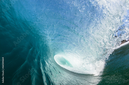 Fototapeta Naklejka Na Ścianę i Meble -  Inside Blue Hollow Crashing Wave