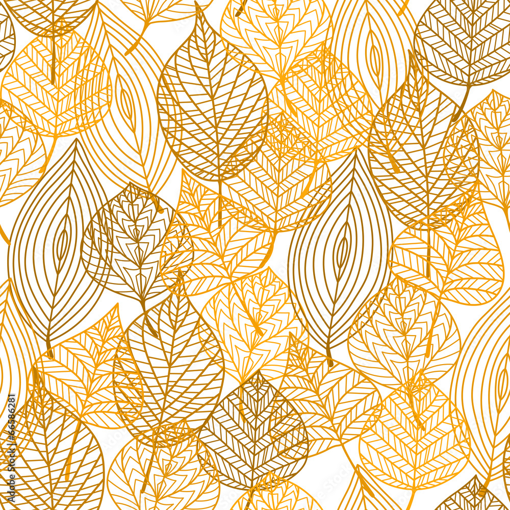 Autumnal leaves seamless pattern