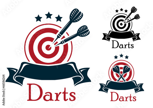 Darts sport emblem