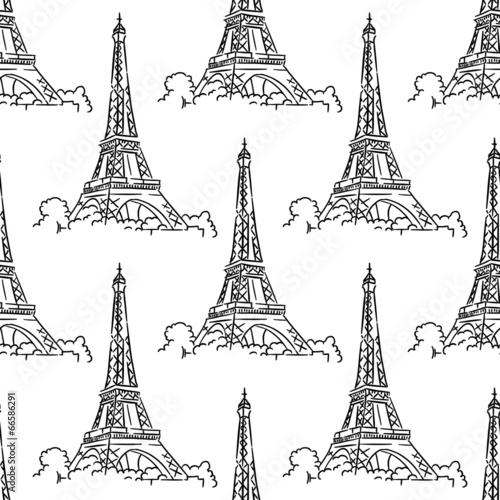 Eiffel Tower seamless background pattern