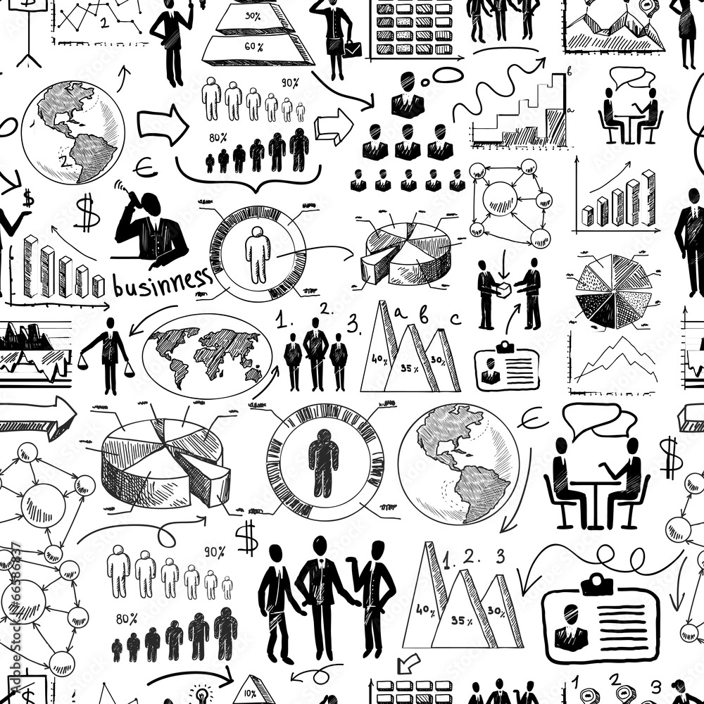 Obraz premium Sketch business seamless