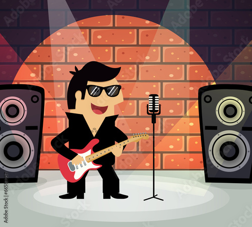 Rock star on stage