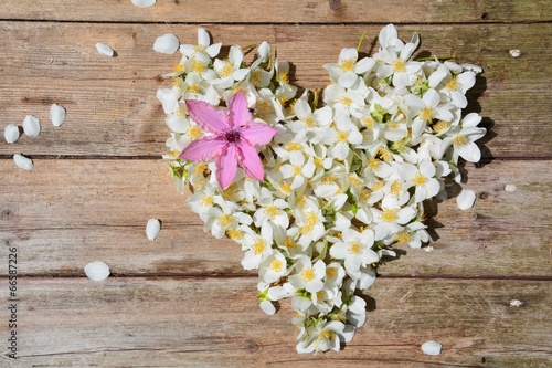 Grußkarte Herz - Blütenherz...